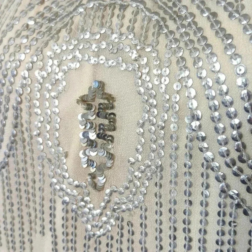 Anthropologie Beaded Sand Swing Sequined Dress By Carolina K - Picture 6 of 11